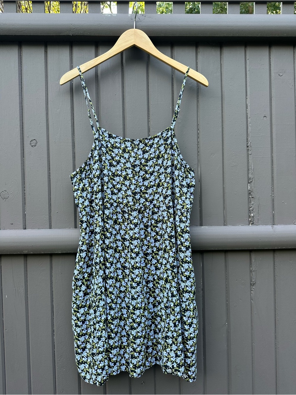 Floral Slip Dress - Blue and Green